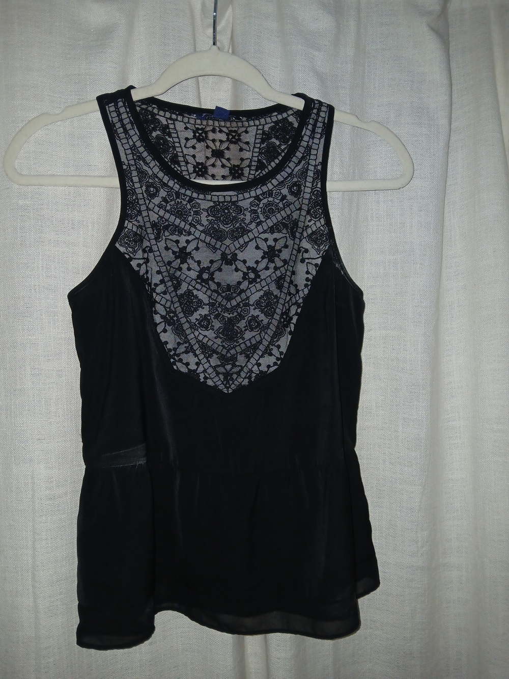 American Eagle Outfitters Black Lace-Panel Sleeveless Camisole